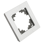 Рамка 1-местная, серебро, STEKKER, MFR00-7001-03, серия Катрин, серебро 50011