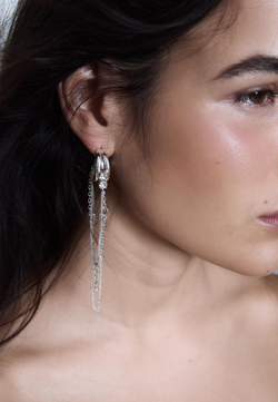 STRADIVARIUS Длинные серьги-кольца, серый