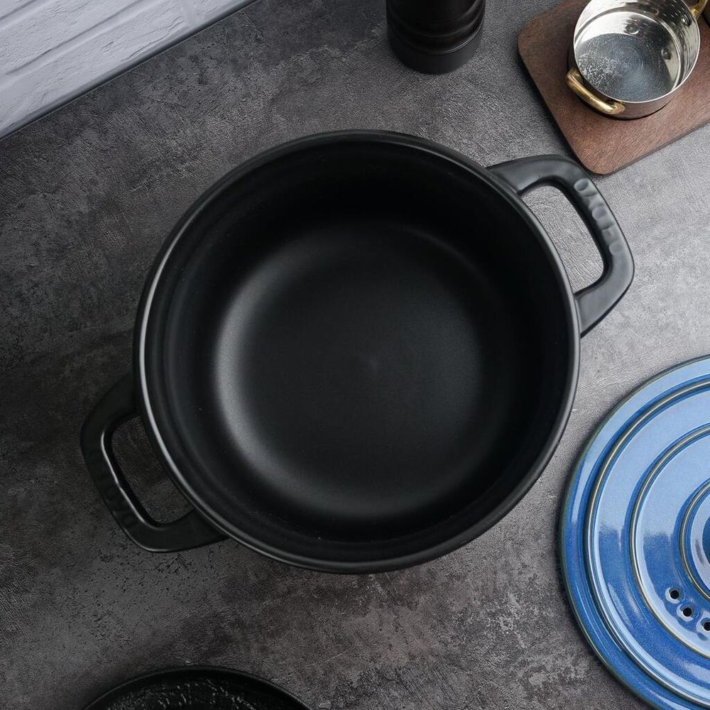 Кастрюля 6 л, 22,5/15,5*21 см с крышкой керамическая Style Buffet New Kitchen P.L. Proff Cuisine