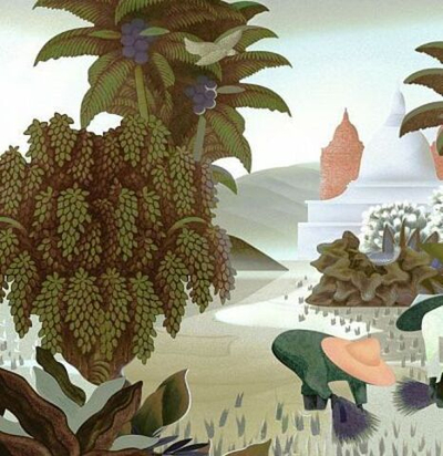 обои современные текстильные 97591