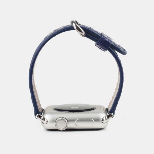 Ремешок для Apple Watch 40/41/42 mm из кожи аллигатора, синего цвета