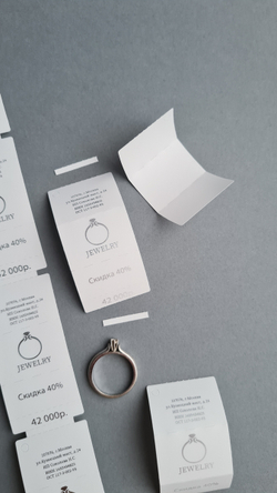 Бирки-книжки 30х63 мм с отрывной частью. 500 шт в рул.