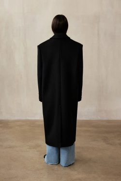 Пальто двубортное (((Power + dressing))), черное