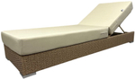 Шезлонг-лежак плетеный с матрасом ReeHouse Mantera, бежевый люкс, светло-бежевый