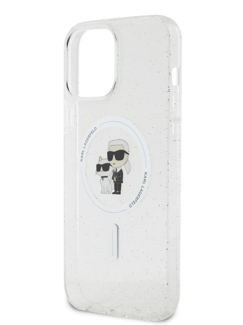 Чехол Lagerfeld Karl&Choupette Hard с блестками для iPhone 15promax