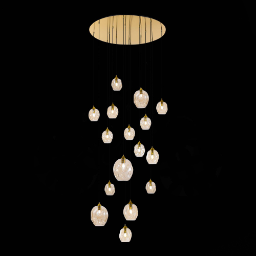 SL1188.303.16 Люстра подвесная ST-Luce Латунь/Коньячный E14/E27 12+4*40W