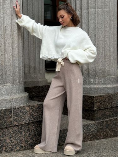 Брюки трикотажные женские цвета капучино