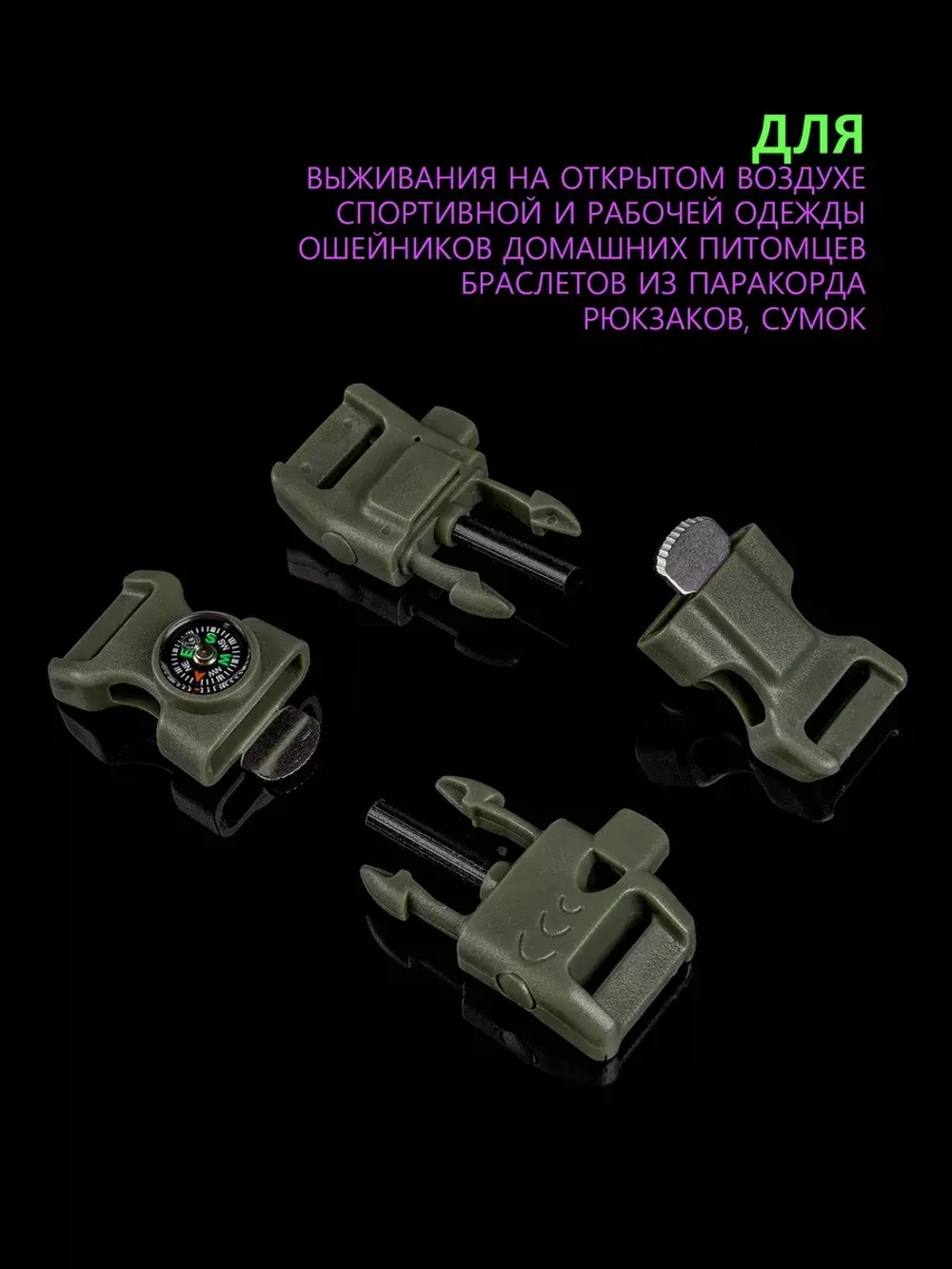 Фастекс со свистком, огнивом и компасом