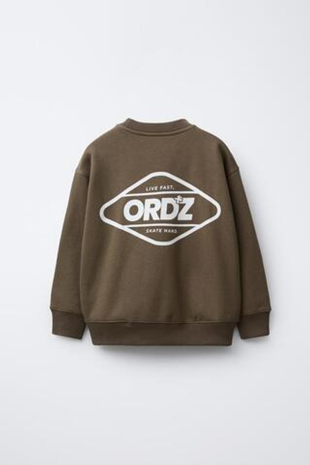 ZARA ТОЛСТОВКА С ЛОГОТИПОМ, КОРИЧНЕВЫЙ