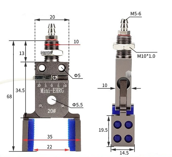 Mini-ehrg-20 # (clamping range: 9-22mm) send detection sensor line