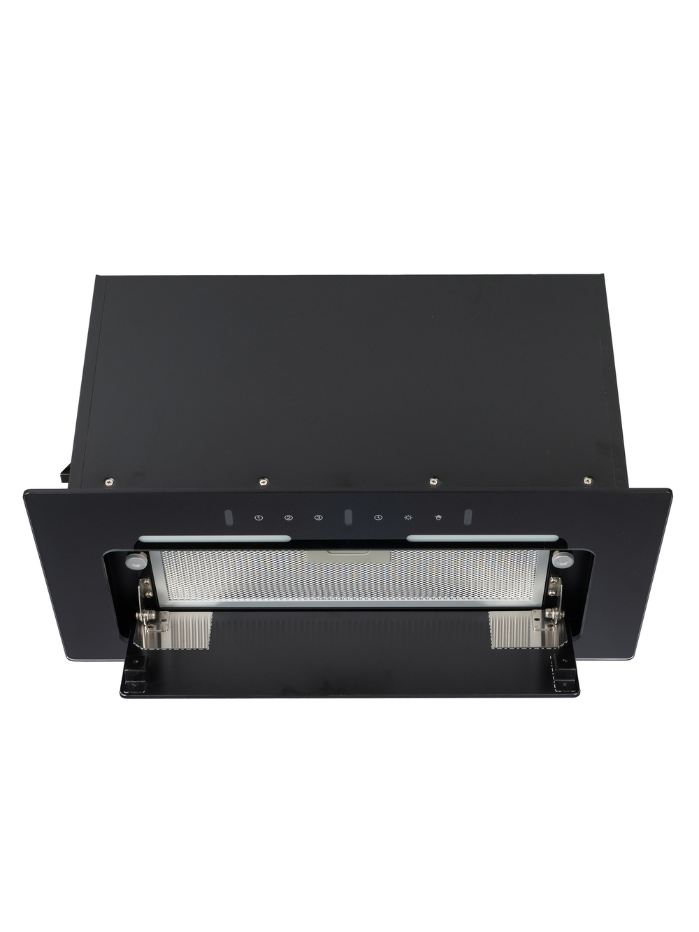 Вытяжка кухонная LedyDC-60GT (BLACK) черный, D150мм,1100м3/ч, полновстраиваемая, ИНВЕРТОРНЫЙ Мотор 110Ватт (Энергетическая эфф-ть класс А+), стекло 60см, сенсорное управление + управление жестами (MACBI)