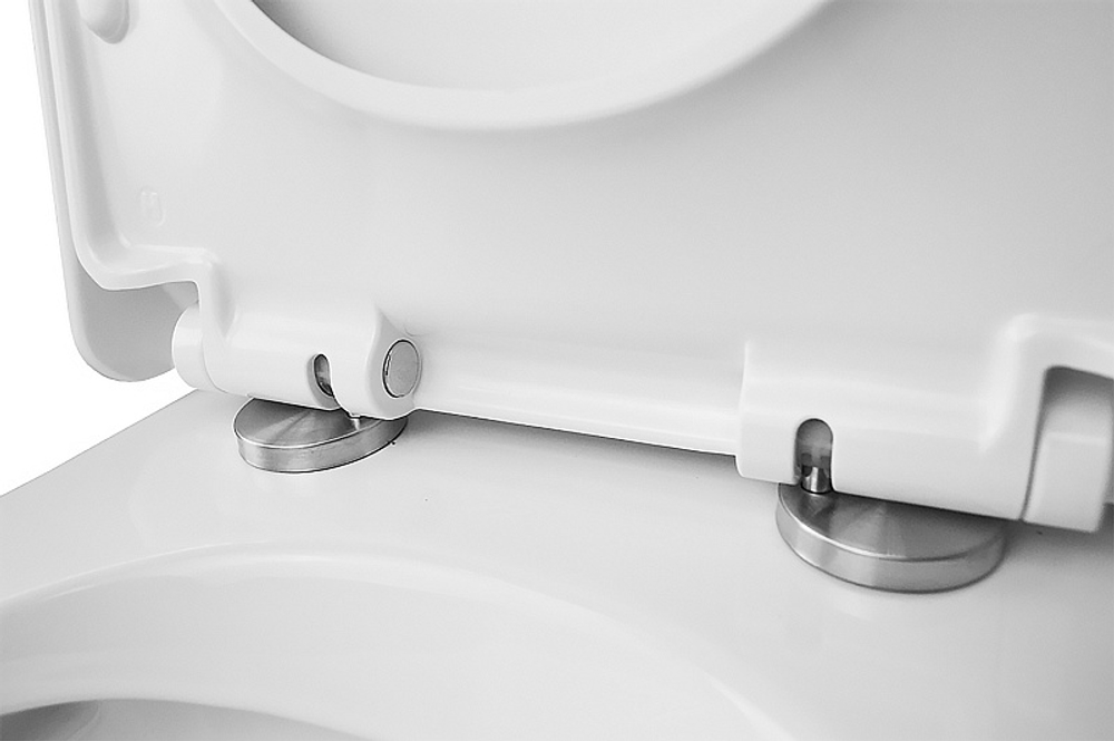 Унитаз-компакт Azario Quadro 605x340x810 напольный, смыв "Торнадо", безободковый с сидением микролифт и арматурой, белый (AZ-2175 UQ1)