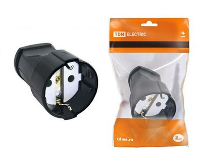 Кабельная розетка TDM 2П+3 16А, 250B, черная SQ1806-0132 - 20 шт