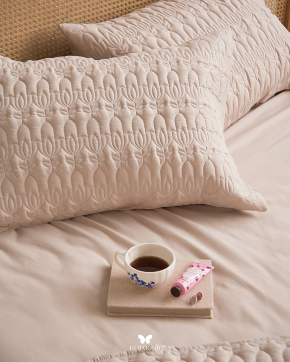 Комплект постельного белья двуспальный Rio Grand Coral Milk Hermodr 7 предметов 130220295 Иран