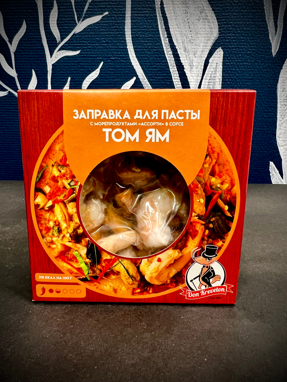 Заправка для пасты с морепрод. "Ассорти" в соусе "Том Ям" с/м в/у, уп. 200 гр