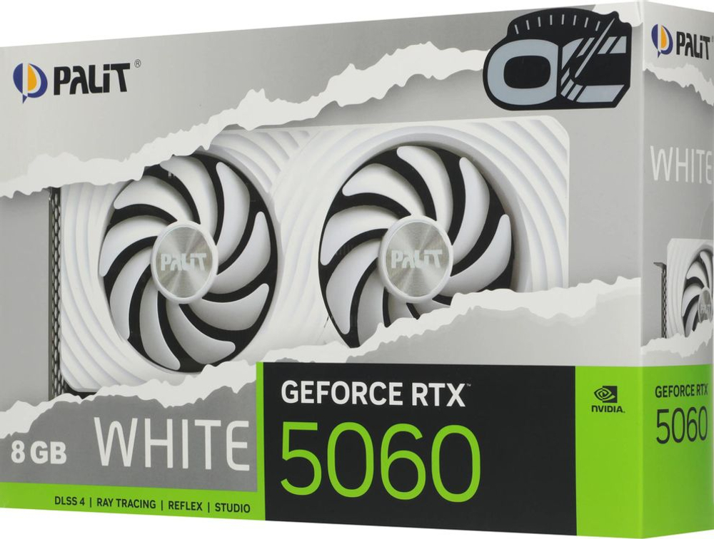 Видеокарта Palit NVIDIA  GeForce RTX 5060 PA-RTX5060 WHITE OC 8ГБ White, GDDR7, OC,  Ret [ne75060u19p1-gb2063m]