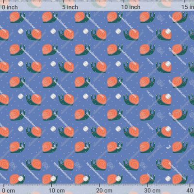 Милая улитка на голубом фоне by el_mirik_design 789 DPI