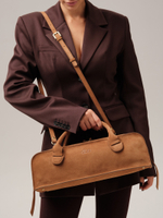Замшевая сумка багет DBR 31157 св.коричневый