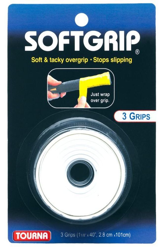 Намотки теннисные Tourna Soft Grip 3P - white