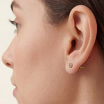 Серьги пусеты Fiore Luna Amethyst 5х2,5 мм SWE125 AM G