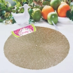 Салфетка плетеная 38см «Паутинка» золото