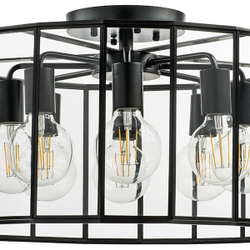798287 Люстра GENNI 8х40W E27 ЧЕРНЫЙ МАТОВЫЙ/ПРОЗРАЧНЫЙ