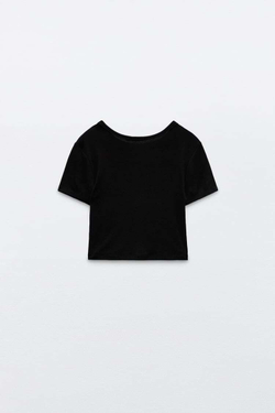 ZARA КОРОТКИЙ ТОП, ЧЕРНЫЙ
