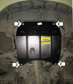 Защита стальная 2 мм Д, КПП SAAB 9-3 MOTODOR.01808