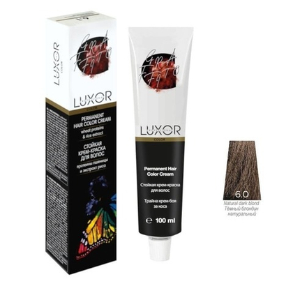6.0 GR Темный блондин натуральный Стойкая крем-краска LUXOR Professional 100 мл.