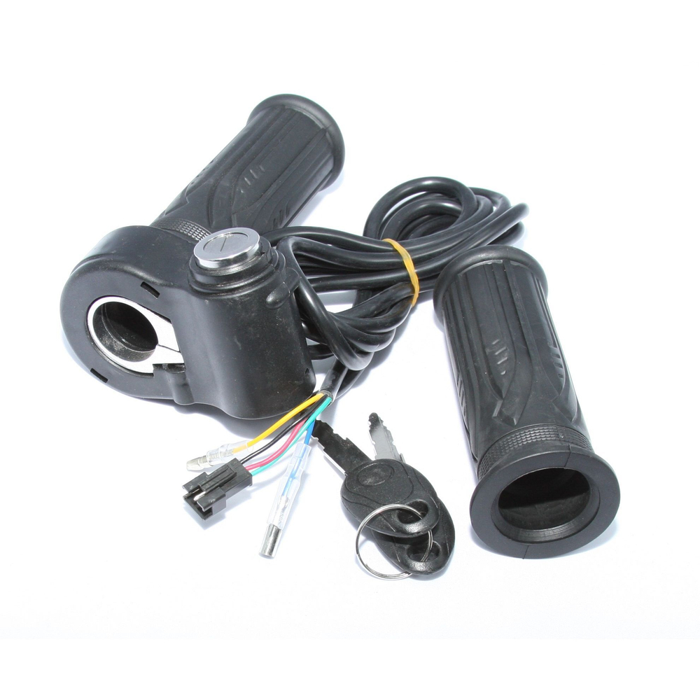 Ручка газа с замком зажигания и грипса для электросамоката универсальная