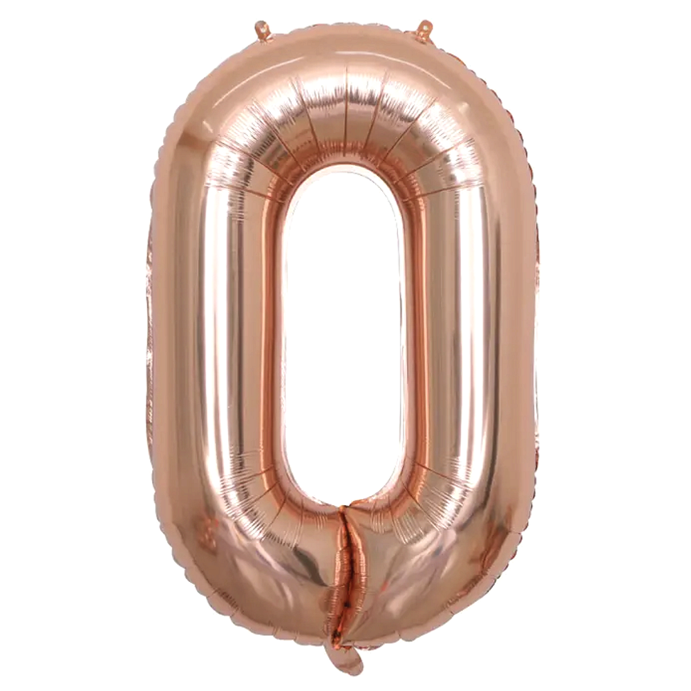 Шар цифра РОЗОВОЕ ЗОЛОТО 100см