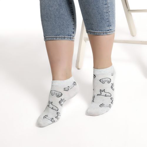 Набор укороченных носков с принтом &quot;кошки&quot; (5 пар) Hobby Line Нжу511