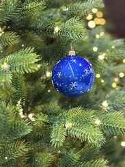 Стеклянный шар Лошадка 90 мм., синий, стекло, Ёлочка (С206/2)