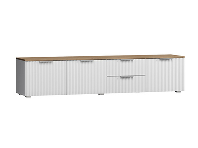 ТВ-тумба Салерно 1 (МДФ) SF-027 Лотос Белый Снег 8685 BS 197*42*43 см, Белый   Фиеста