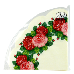 Салфетки бумажные RONDO 3 сл., 12л, круглые, Венок из роз, d32см