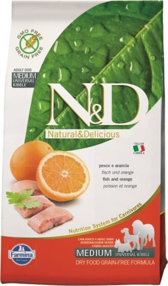 N&amp;D 2,5кг беззерновой корм для собак из свежей сельди с апельсином