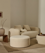 Kaeli Пуф для ног со съемным чехлом из экрю букле Ø 90