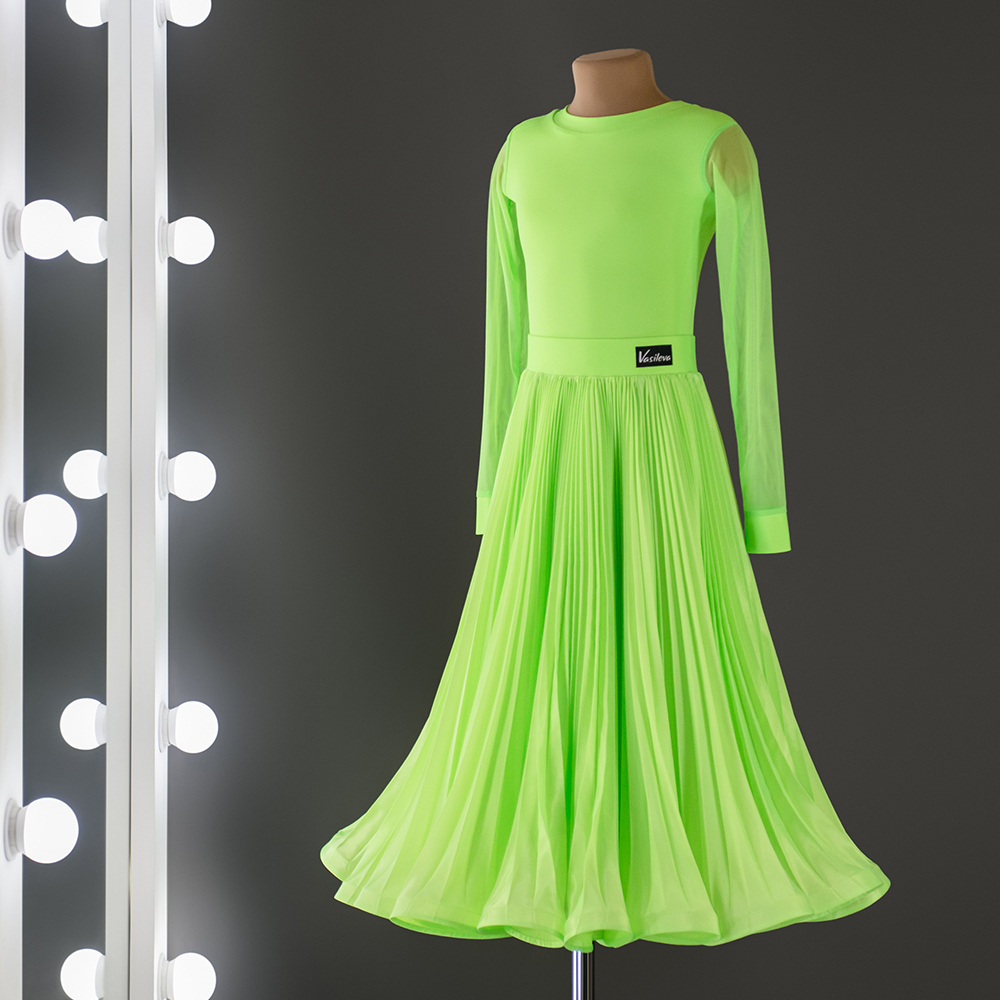 Lilia 14-01-02-С | Рейтинговое платье гофре для спортивных бальных танцев | Vasileva Dance