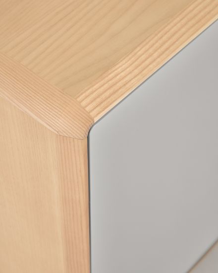 Тумба под ТВ Anielle из массива и шпона ясеня с двумя дверцами 180 x 39 см