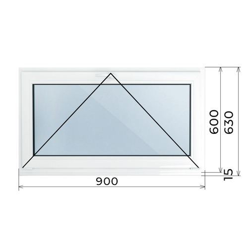 Пластиковое окно 600 х 900 фрамуга (форточка) ТермА Эко