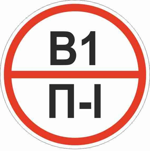 Знак пластик "Категории помещения по взрывопожарной и пожарной опасности В1 П-I" (200x200) ГОСТ 12.4.026-2015 EKF PROxima (100.00 шт.)