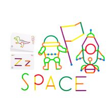 Палочки счетные Геостикс (200 дет). Конструктор букв с карточками (25 шт.)