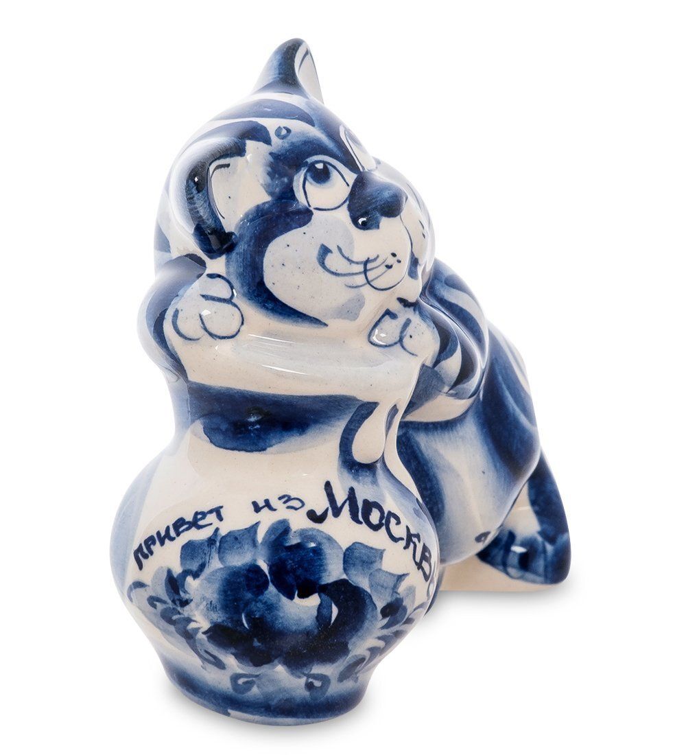 ГЛ- 357 Фигурка «Кот-воришка» (Гжельский фарфор)