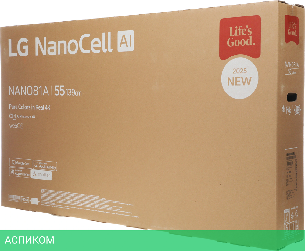 Телевизор LED LG 55" 55NANO81A6A.ARUG