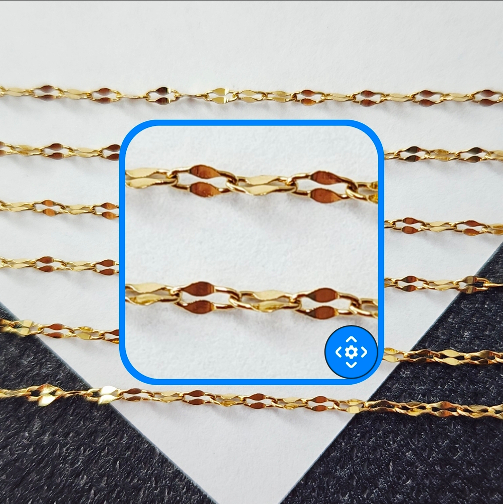 Цепочка, сталь, 2я позолота, р-р 3.5×1.5 мм, цена за отрезок 50 см