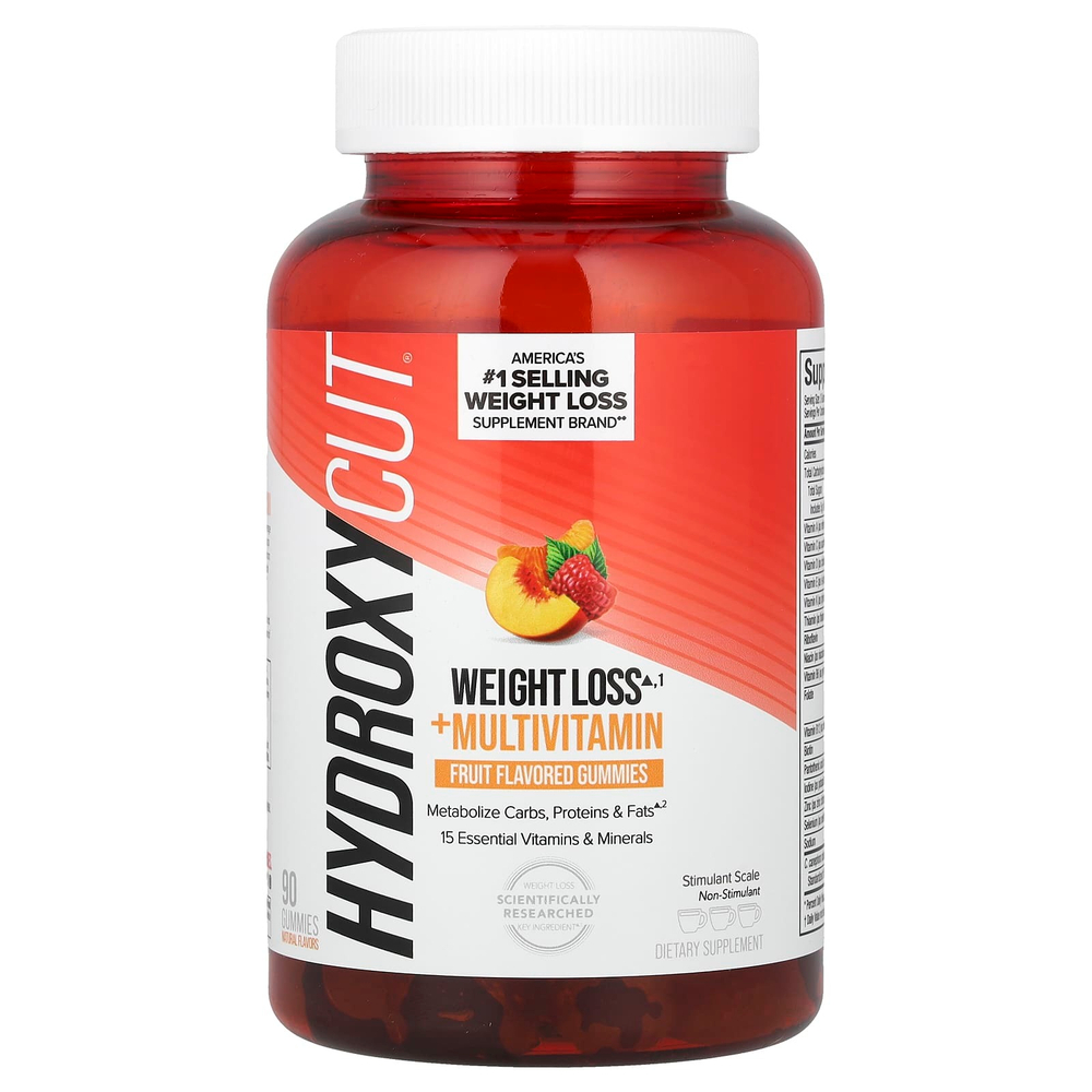 Hydroxycut, Жевательные мармеладки для снижения веса с мультивитаминами, фруктовые, 90 жевательных таблеток