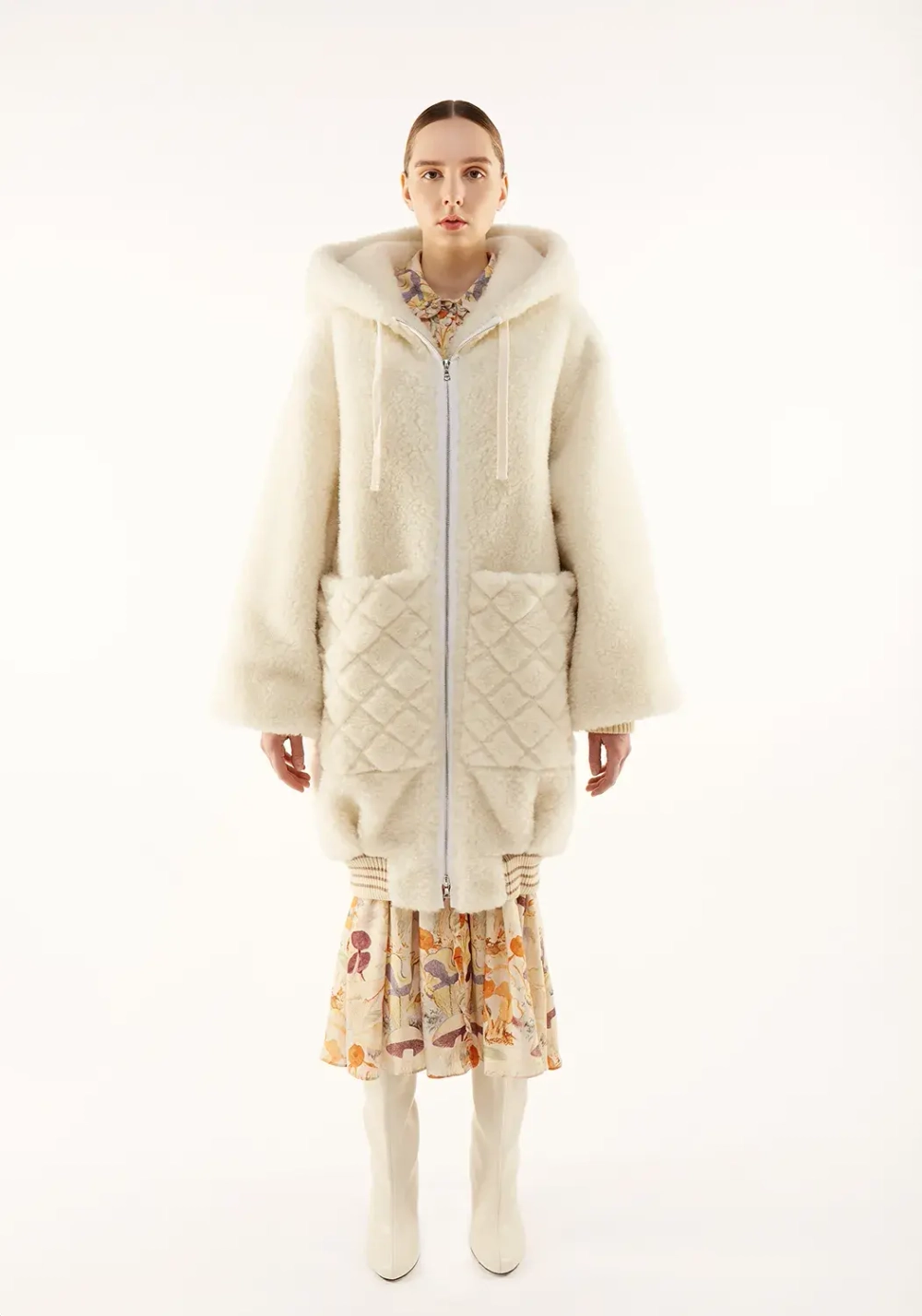 Мeховая куртка «Снежок», молочный