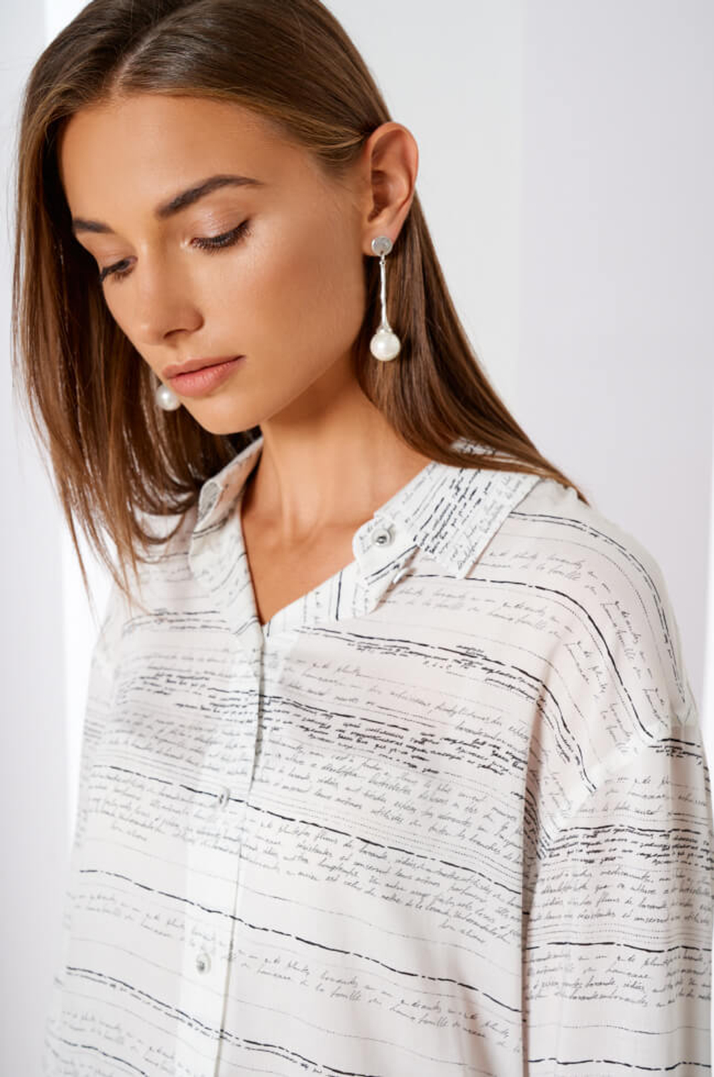 22333 Блузка женская (молочный принт)