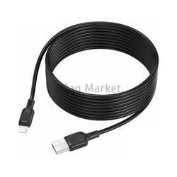 Зарядный кабель Borofone BX113, USB-A - Lightning, 2.4A, 18W, 3 м, черный