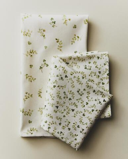 Zara Home кухонное полотенце из хлопка, цветочный мотив, 60 40 см (комплект 2 шт.) · 9232/026